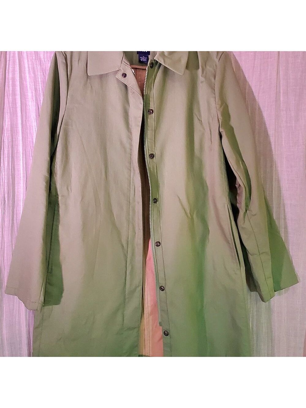 NWOT - GAP Apple Green Raincoat - Long Lightweight - Picture 6 of 10